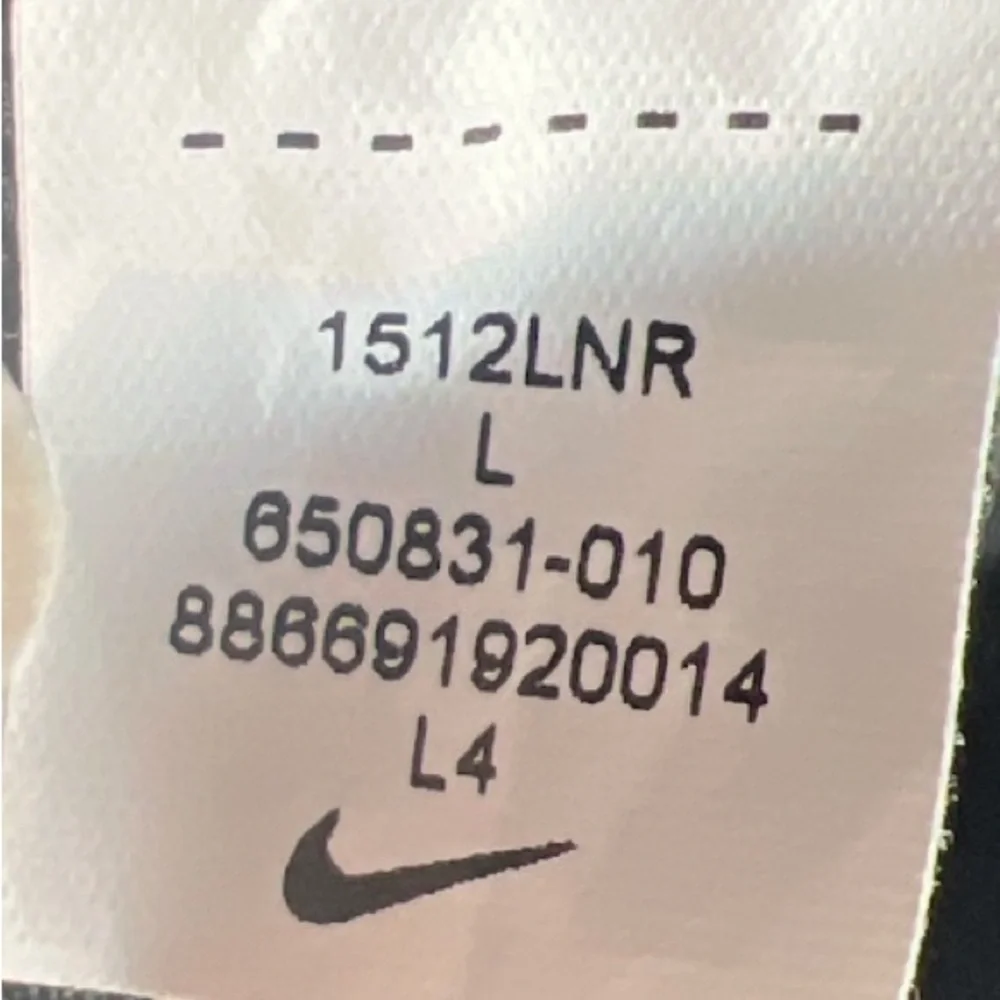 Nike Pro Classic Dri-FIT Sports Bra Black‎ White Logo Women's Size L